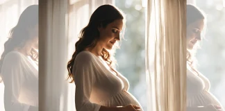 Mujer embarazada pensando en nombres de niños y niñas